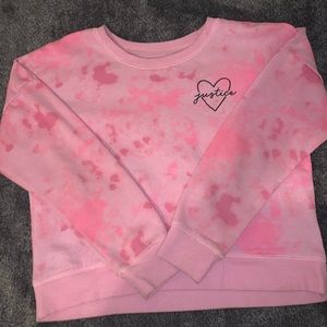 Pink tie-dye justice sweater
